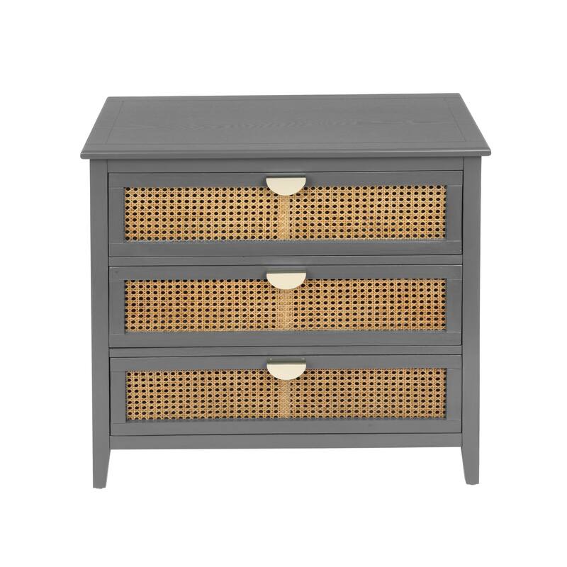 Base Cabinet Decorative Cabinet with Semi-Circular Metal Handles, Chest of Drawers Display Cabinet with Non-Slip Feet