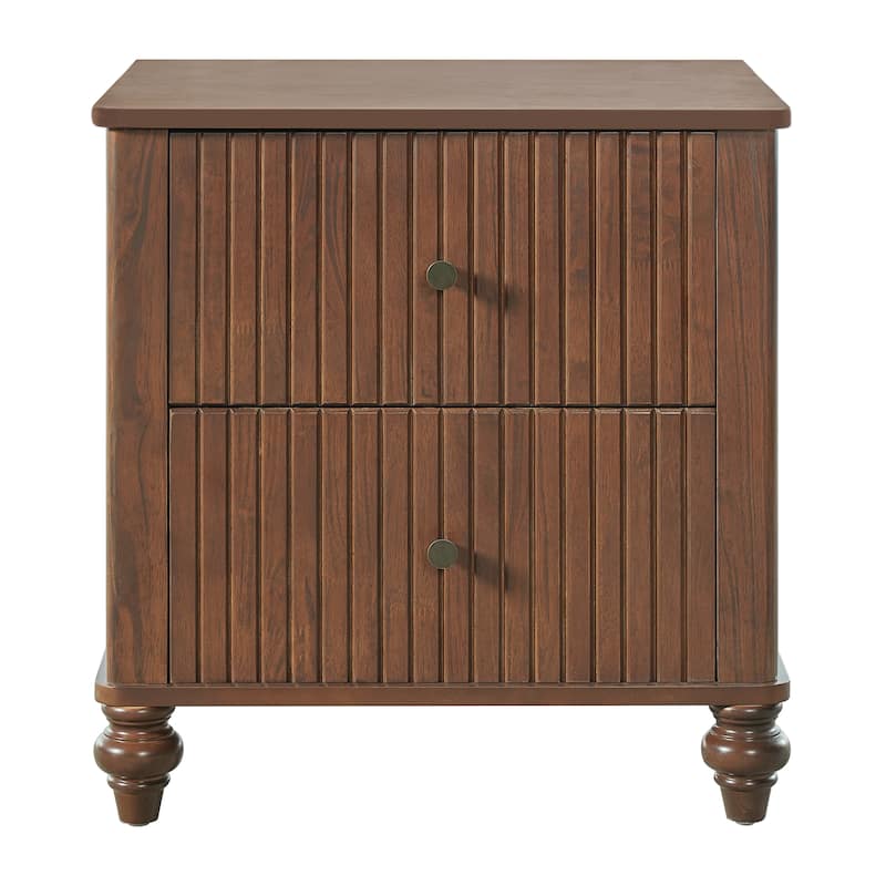 Christopher Knight Home - Silverton Modern 3-Piece Bedroom Set with Classic Grooved Panels Bed Frame & Matching Nightstands