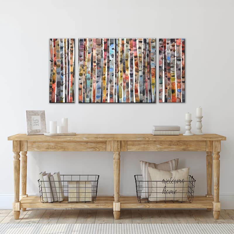 'Brilliant Birch' 3 Piece Wrapped Canvas Wall Art Set by Norman Wyatt Jr.