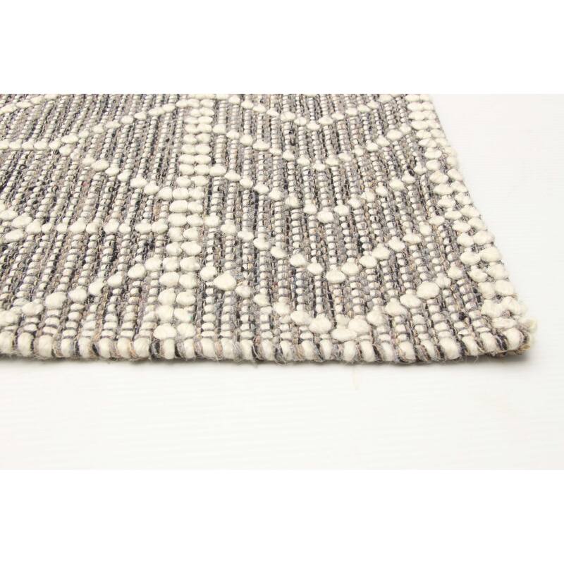 ECARPETGALLERY Braid weave Sienna Grey Wool Rug - 6'0 x 9'4