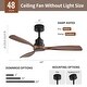 preview thumbnail 27 of 52, Sofucor 48 Inch Ceiling Fan with Light and Remote,Solid Wood Blades Low Profile,Smart Optional Work with Alexa/Google/App