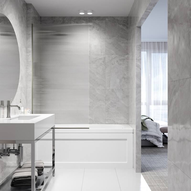 Vigo VG6075FL3462 Zenith 62" High x 34" Wide Shower Screen Semi