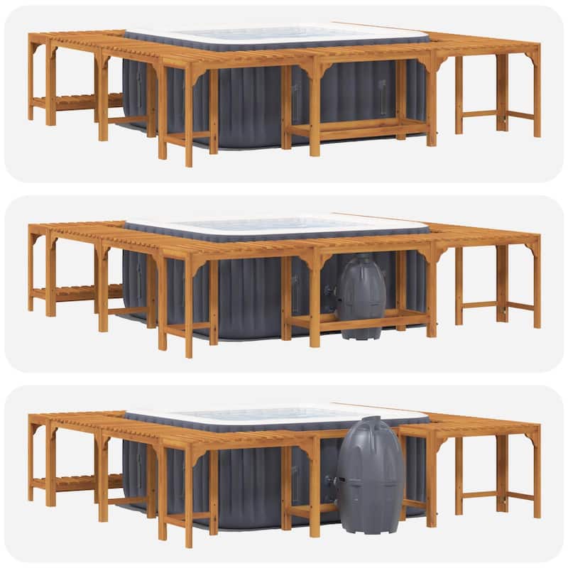 vidaXL Hot Tub Surround Brown 90.6/98.4" x 90.6/98.4"