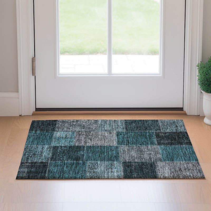 Premium Washable Super Soft Vintage Global Mayfield Rug - Teal - 1' 8" x 2' 6" - Rectangle