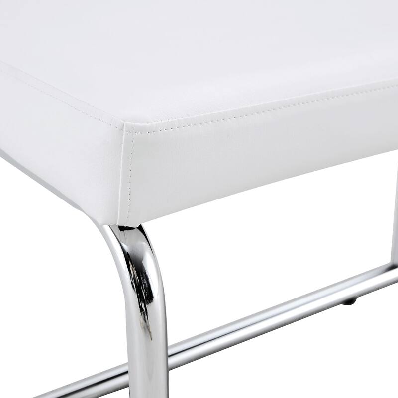 Roomfitters Modern Shoe Bench with Silver Metal Legs, Upholstered Sofa Bench for Bedroom and Living Room