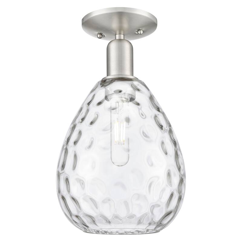 Innovations Lighting 716-1C-14-8 Waverly Semi-Flush Waverly 8" Wide - Brushed Satin Nickel / Clear