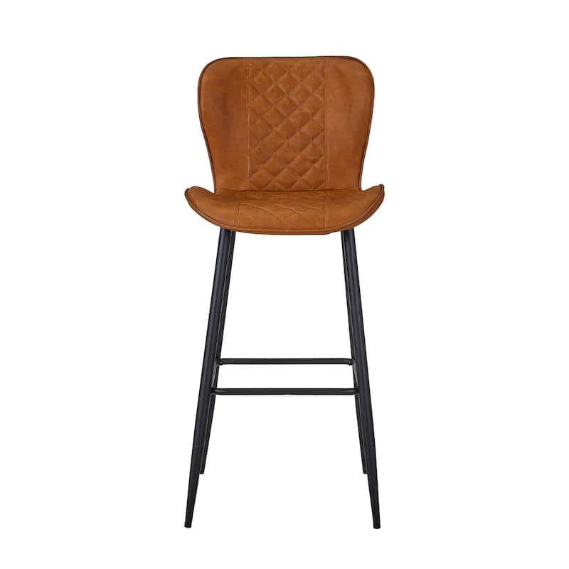 Javlergo Bar Stool Set of 2/4/6, Counter Height Kitchen Bar Stools with Back, Armless PU Leather Barstools