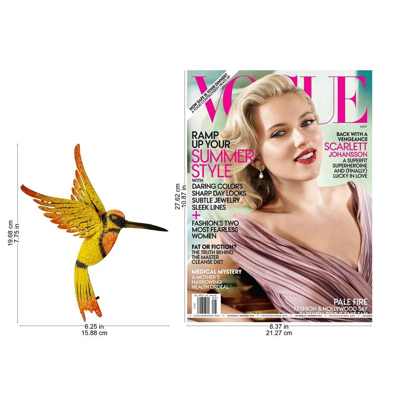 Handmade Iron 'Little Yellow Hummingbird' Wall Sculpture (Mexico)