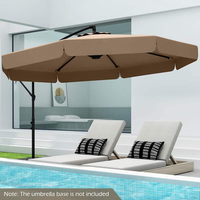 Costway 10 FT Offset Hanging Umbrella Patio Cantilever Umbrella with