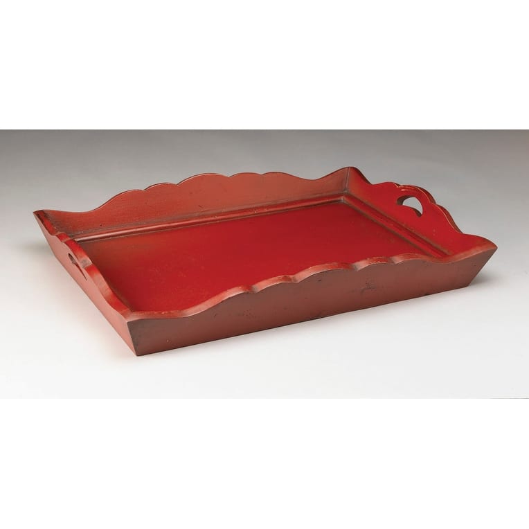 Aa Importing 43554-Rd Wooden Serving Tray - 4 X 24.5 X 18.5 inches
