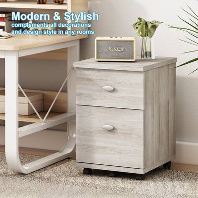 Versatile Functionality Mobile and Portable File Storage with 2 Drawers and Wheels for Home and office