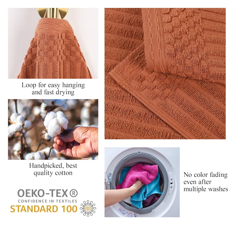 Superior Soho Ribbed Cotton Hand Towel Set of 4