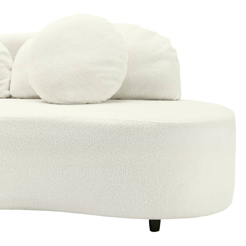 103.5" Lamb Velvet Armless Sofa with 6 Pillows and Floating Design