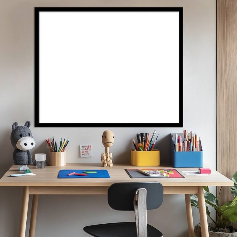 Amanti Art Jet Black Framed Dry Erase Magnetic Board
