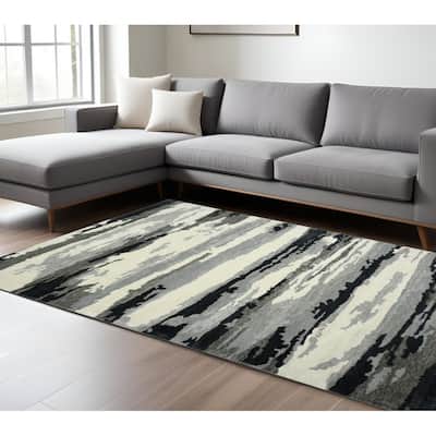 HomeRoots Abstract Transitional Rectangle Area Rug