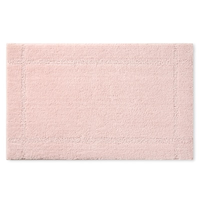 TOWN & COUNTRY EVERYDAY Ultra Plush Solid Tufted Border Bath Mat, Tufted Floor Mat, Non-Slip Backing, Machine Washable