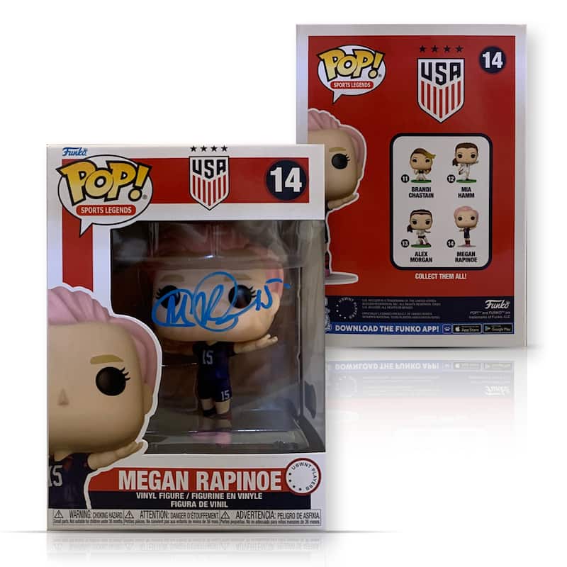 Megan Rapinoe Autographed USA Womens World Cup Signed Soccer Funko Pop #14 Beckett COA Blue - 8'6" x 11'6"