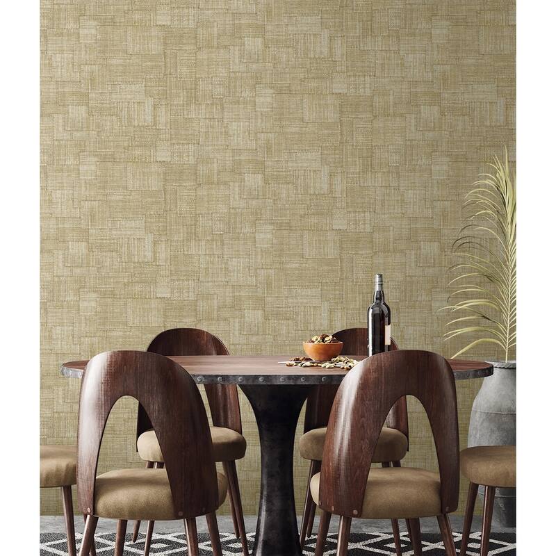 Seabrook Designs Woven Blocks Embossed Vinyl Unpasted Wallpaper