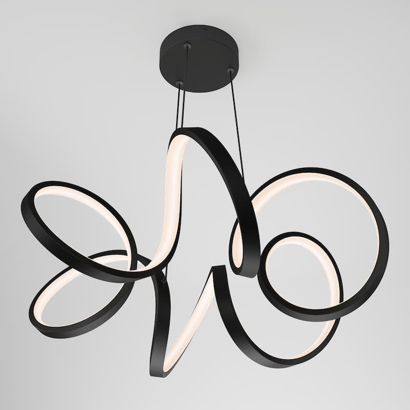 Artika Swirl Ribbon LED Pendant Ceiling Light, Black
