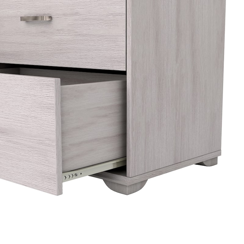 DH BASIC Contemporary 47-inch Wide 6-Drawer Dresser with Bar Pulls by Denhour