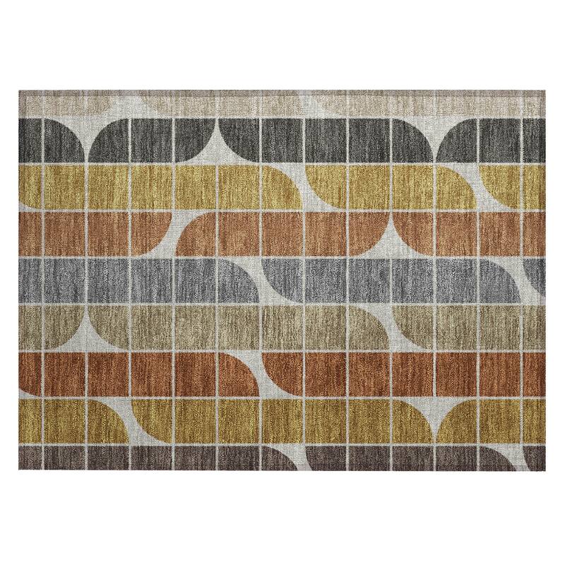 Machine Washable Indoor/ Outdoor Modern Finch Chantille Rug