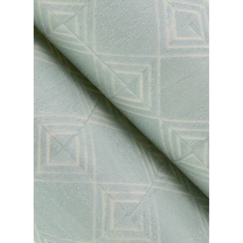 Chesapeake Button Block Aqua Geometric Wallpaper