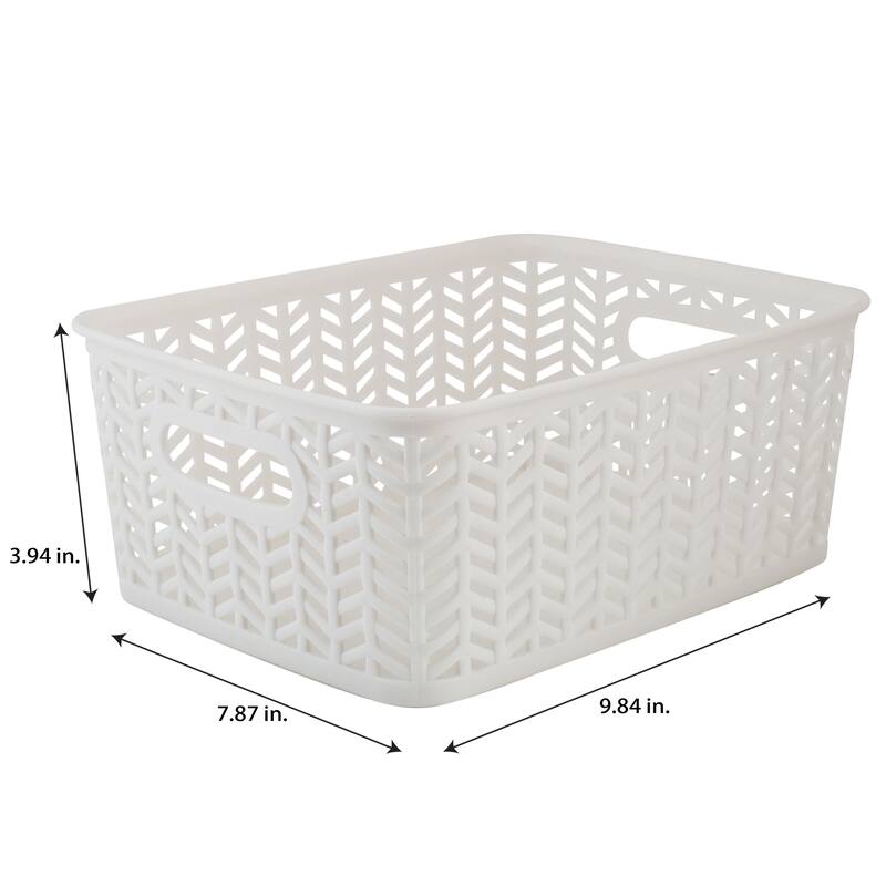 Simplify 3 Pack Small Herringbone Storage Basket