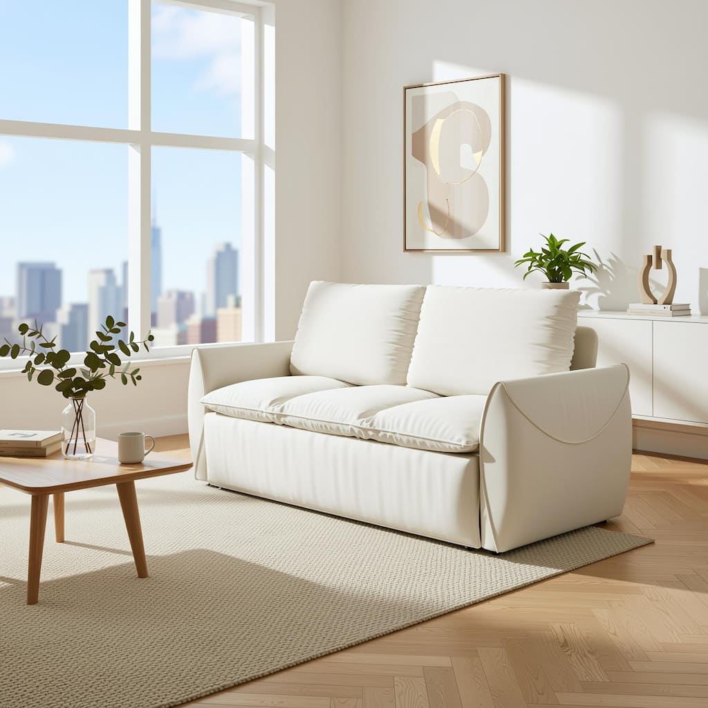 Homy Casa 70'' Velvet Pull-Out Sofa Bed, Convertible Sleeper Loveseat