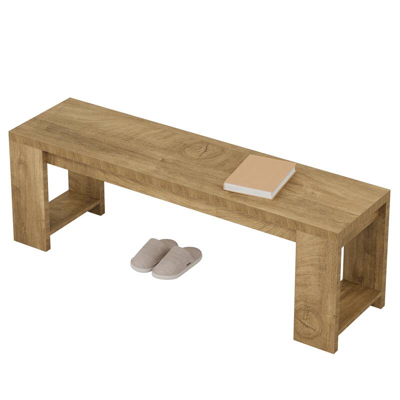 47.2" Wooden Entryway Bench, Hallway Foyer Shoe Storage Accent Bench for Bedroom