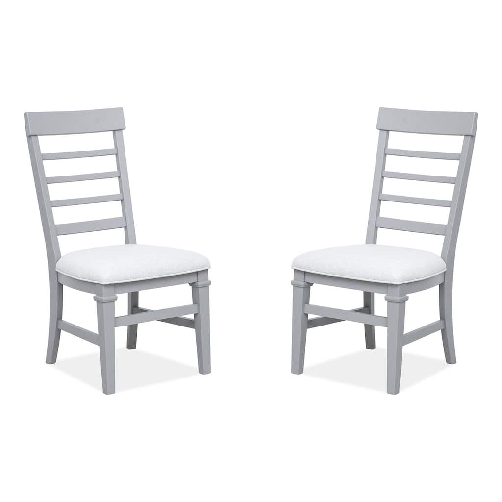 Magnussen Home Charleston Harbor Gray Upholstered Side Chair Two Pack - 18.75''W x 22.75''D x 40''H