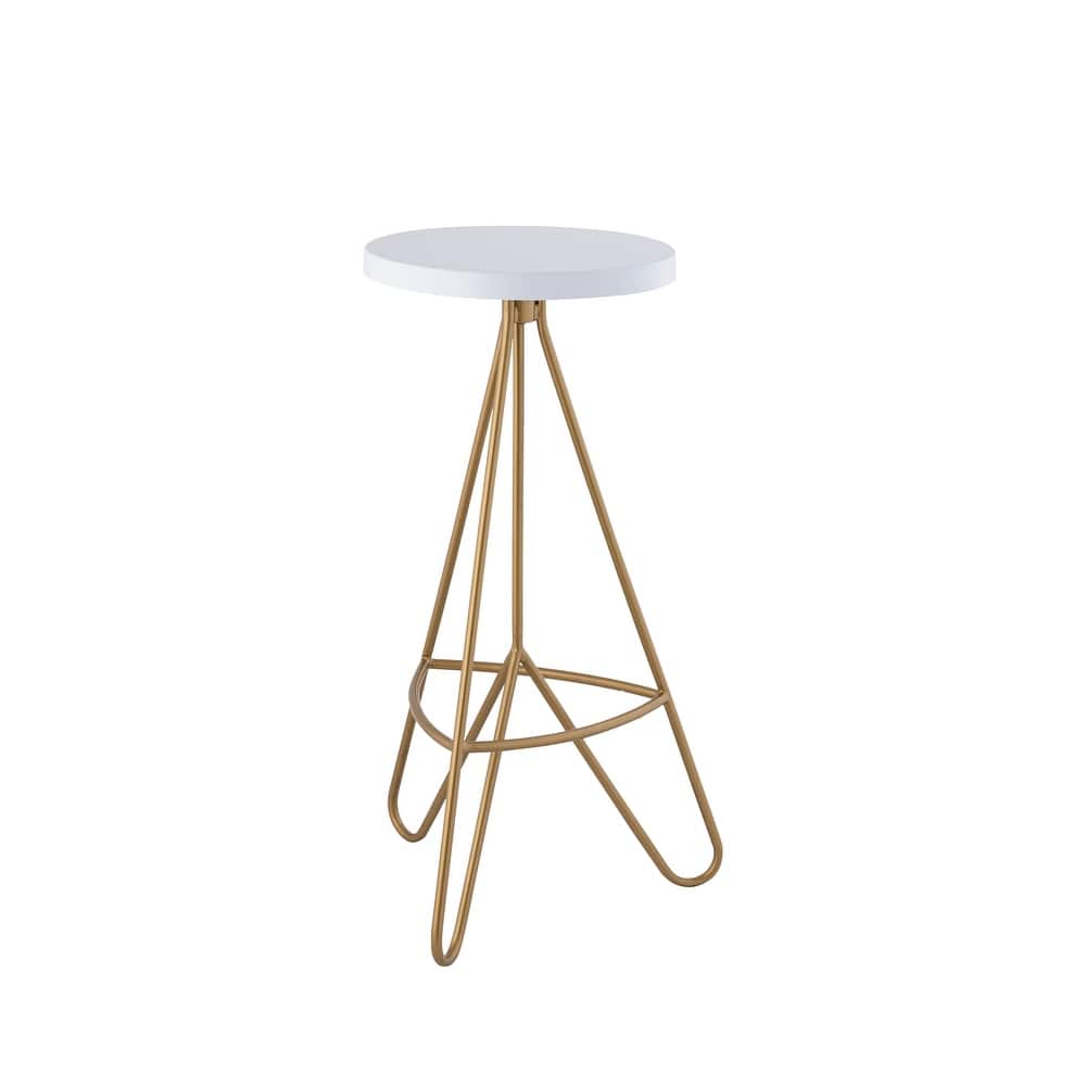 Chronos 30" Modern Industiral Iron Tripod Backless Bar Stool, by JONATHAN Y