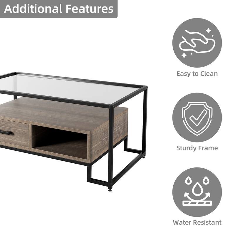 Raised bottom coffee table