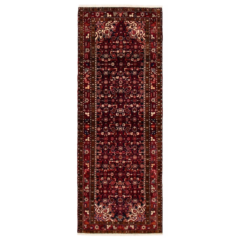 ECARPETGALLERY Hand-knotted Andelz Navy Wool Rug - 3'8 x 10'3 - Dark Navy - 3'8 x 10'3