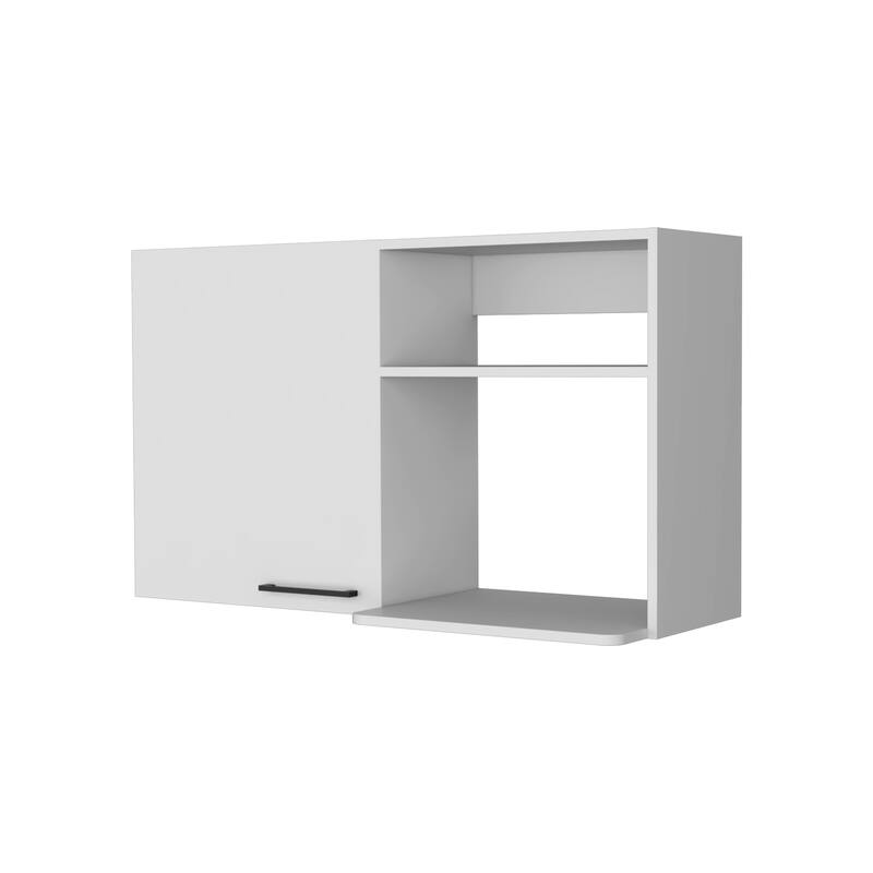Oklahoma 2 Wall Cabinet, 2 Door Stackable Wall Mounted Storage Cabinet with 2 Side Shelf - White
