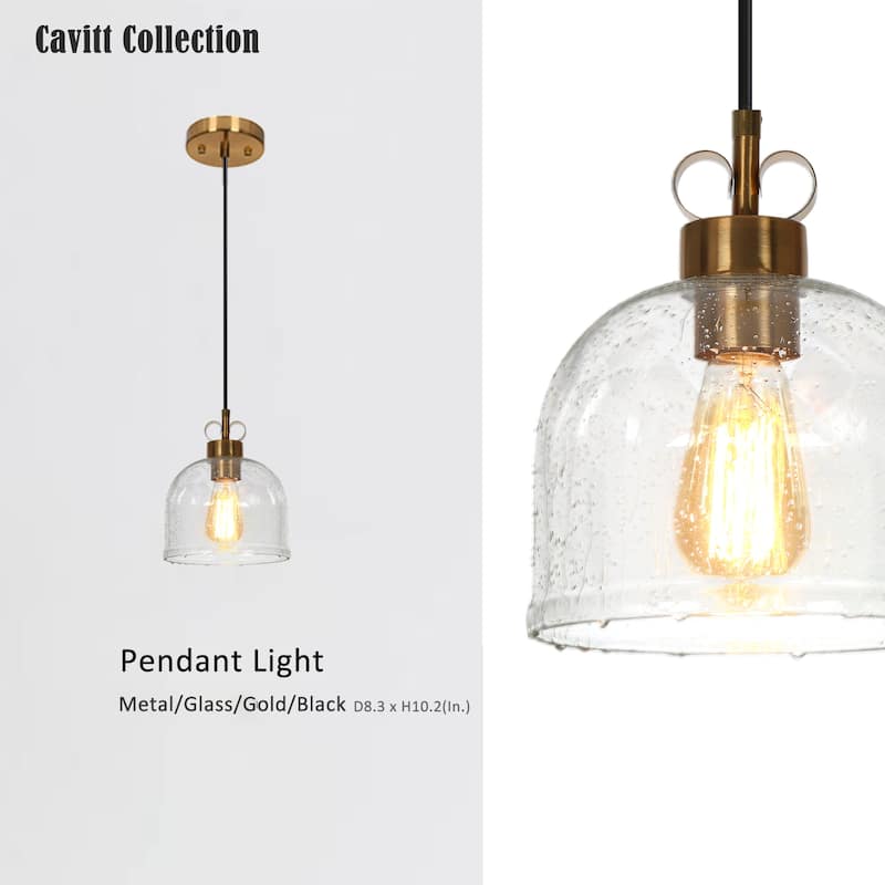 Cavitt Mid-century Modern Art Decor Pendant Light Farmhouse Chic Glass Kitchen Island Lighting - 8.3 inches