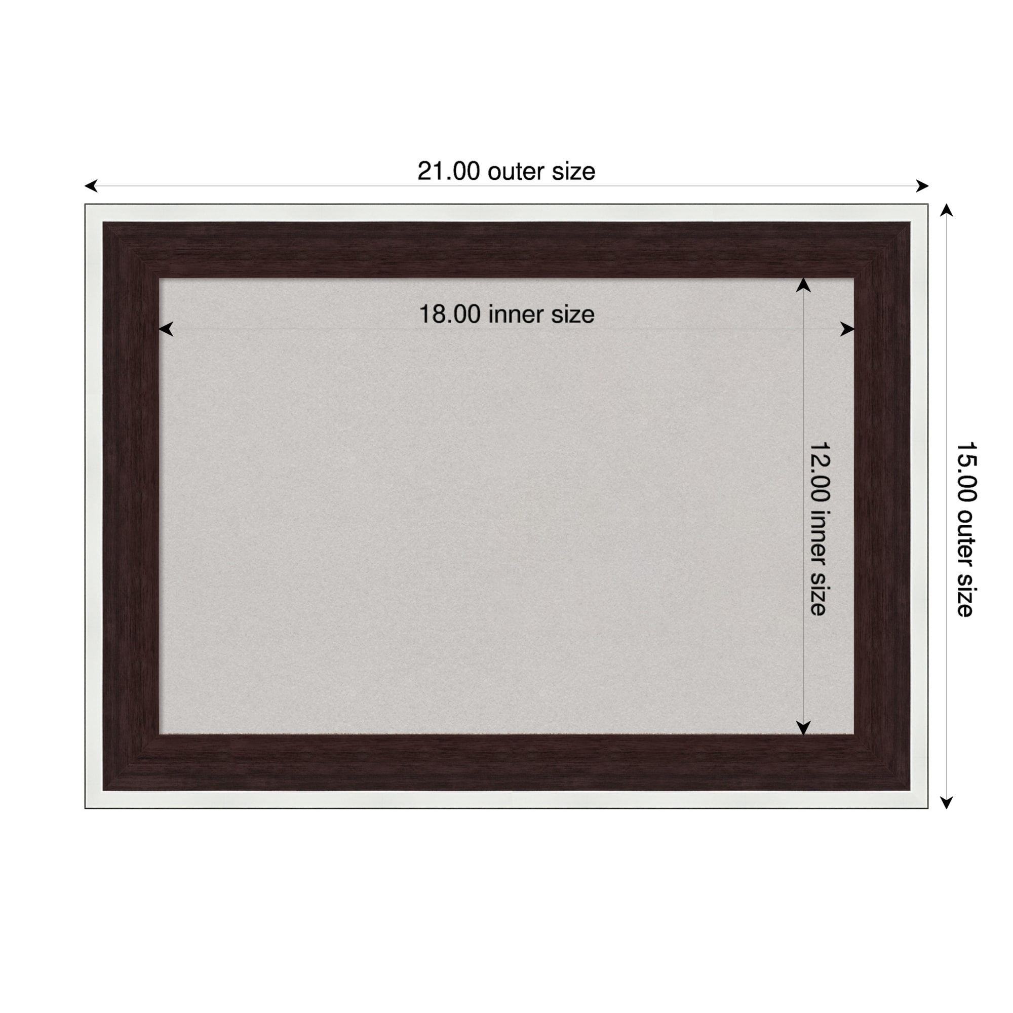 Maya Espresso Silver Framed Cork Board - Bulletin Board, Organization Board, Pin Board