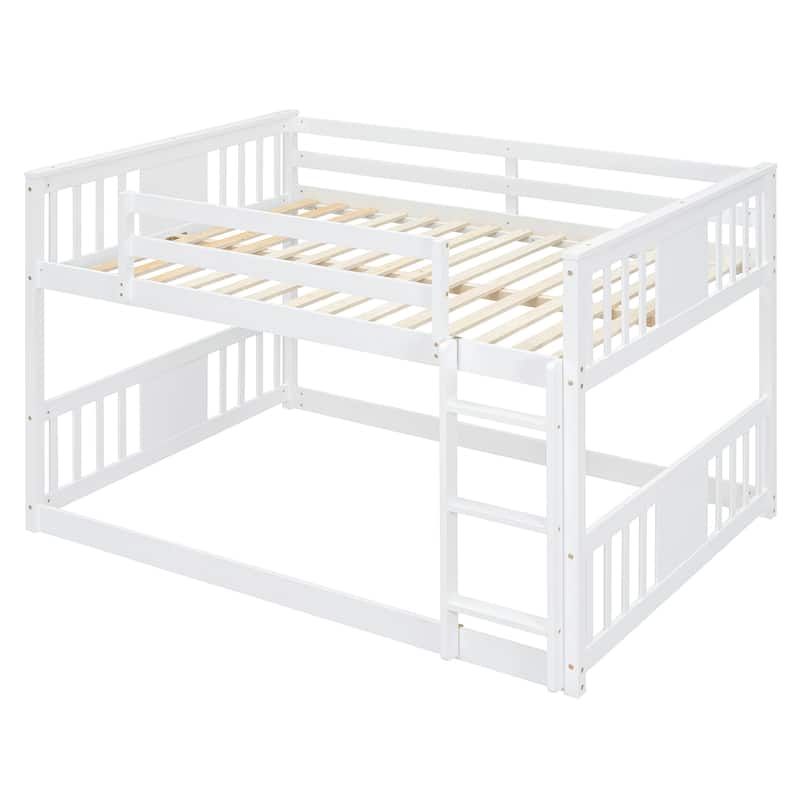 Full Over Full Bunk Bed with Ladder in Solid Pine Wood