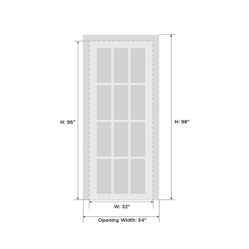 SartoDoors Veregio 7412 | Interior French Doors French Door | Solid Wood w/ Glass | Slab Only | 18x80, Antracite
