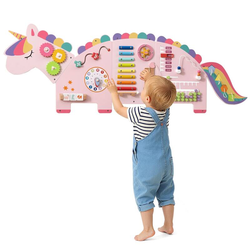Costway 11-in-1 Unicorn Activity Wall Busy Board Panels for Education - See Details