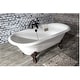 preview thumbnail 6 of 9, Kingston Brass Aqua Eden 72" Clawfoot Cast Iron Soaking Tub with