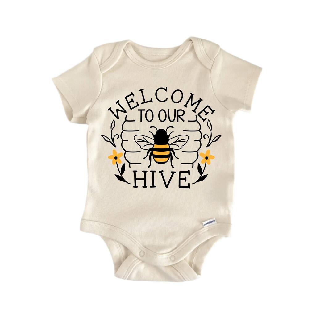 Welcome To Our Hive Honey Bee - Baby Boy Girl Clothes Infant Bodysuit Funny Cute