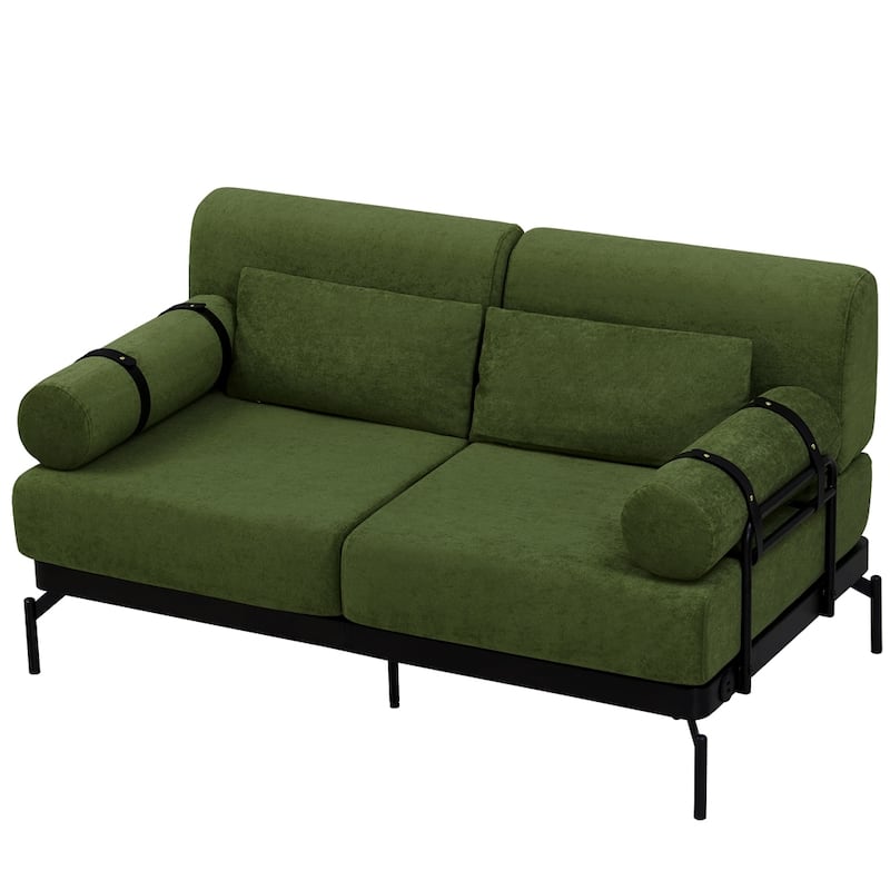 59 Inch Sofa Couch 2-Seater Sofa with Flexible USB Ports