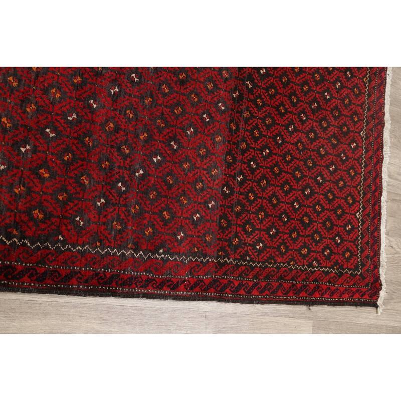 Traditional Persian Balouch Area Rug Hand-knotted Wool Carpet - 3'8" x 7'2"