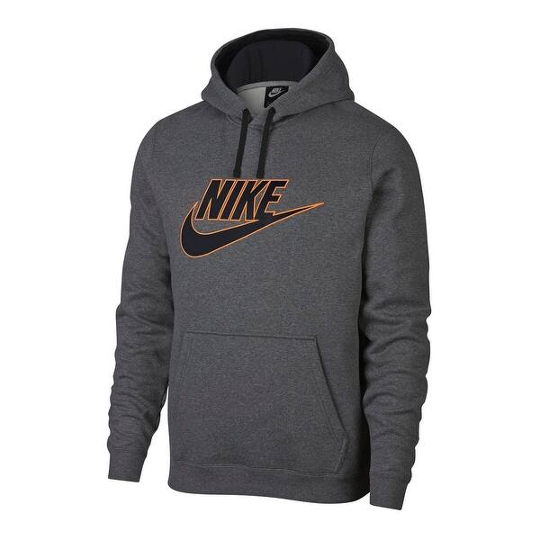 Shop Nike Mens Sweater Orange Gray Size Large L Pullover Logo Fleece Hooded Overstock 30340818