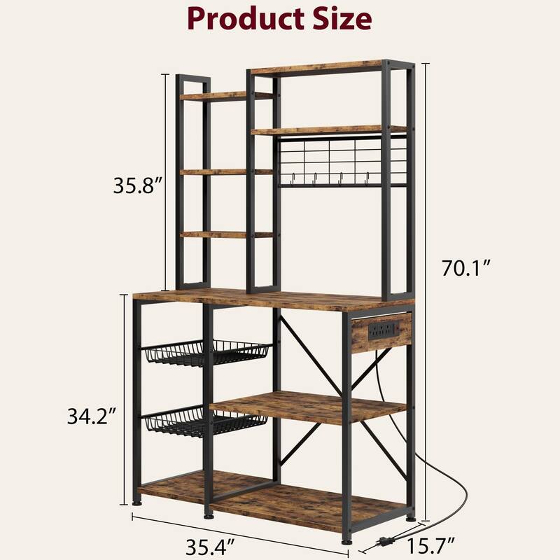 Bakers Rack with Power Outlet