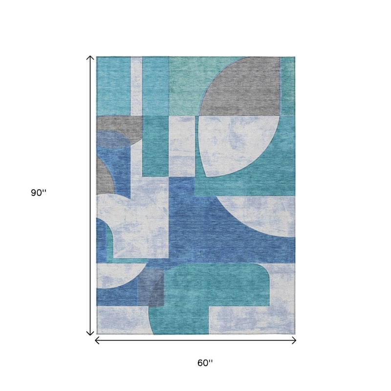 HomeRoots Geometric Modern Rectangle Outdoor Rug