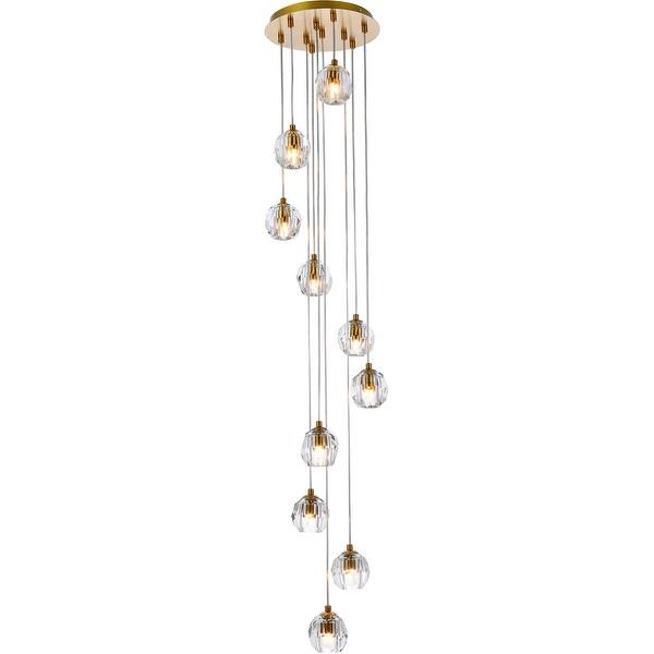 slide 2 of 3, Eren 10 lights Gold pendant - One Size