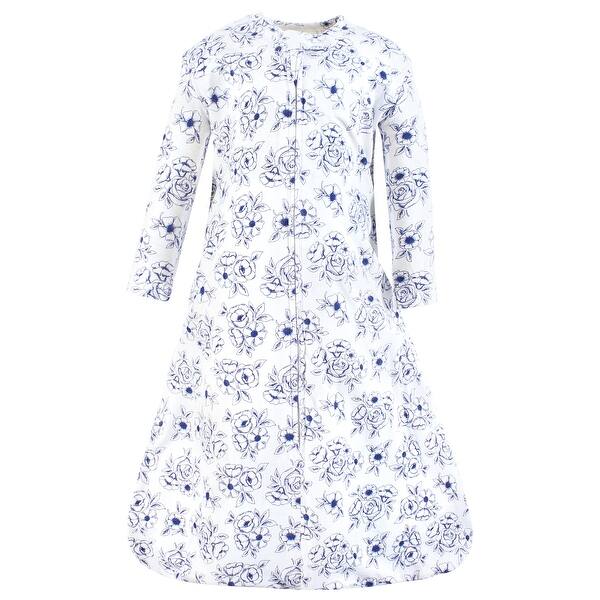slide 1 of 1, Hudson Baby Infant Girl Long Sleeve Cotton Jersey Sleeping Bag, Sack, Blanket, Blue Toile