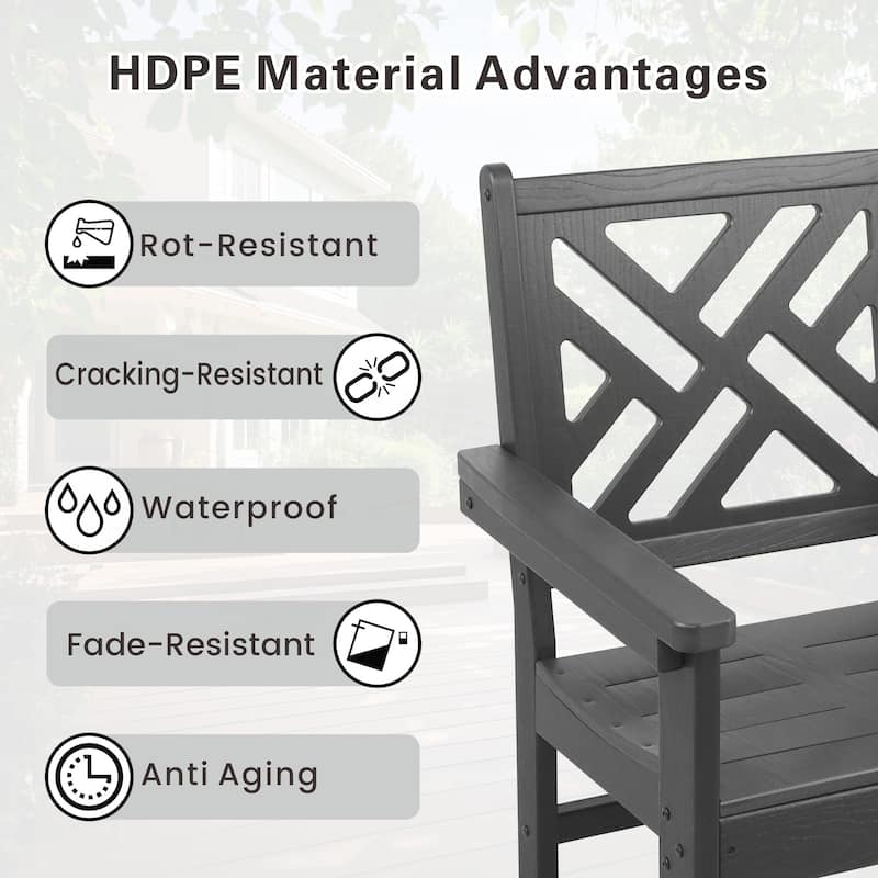 5 Piece HDPE Patio Outdoor Furniture Set for 4