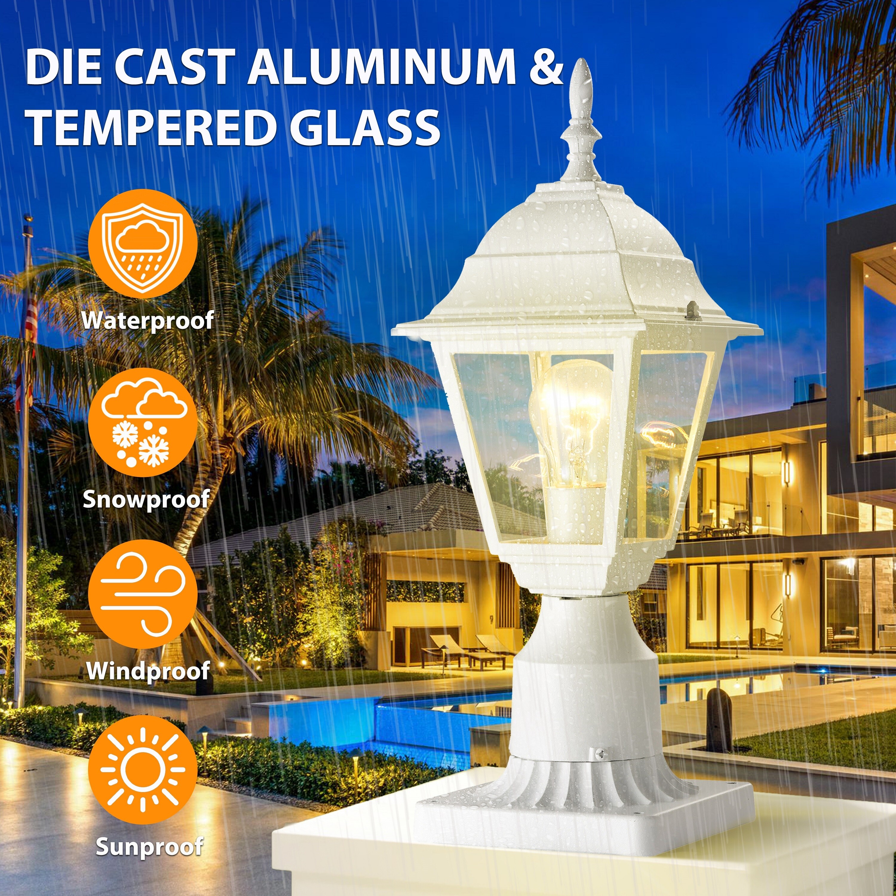 Cast aluminum outdoor post lights hotsell